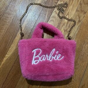 Barbie Plush Pink Mini Bag with Chain Strap